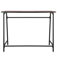 Birou tip masa laterala, cu cadru din otel, 50x100x76 cm, industrial, maro