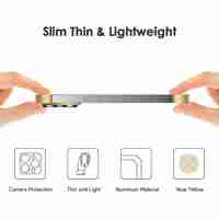 Husa Metalica Edgeless Compatibila cu iPhone 16 Plus, Vafy, Protectie pentru Colturi si Camera, Aliaj Aluminiu, Antisoc, Antizgariere, Auriu
