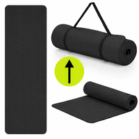 Saltea fitness antiderapanta din NBR, 183x61x2 cm, cu curea transport, negru