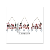 Decoratiune de Craciun din Lemn, Flippy, cu Snur pentru Agatare in Brad, Model Mos Craciun, Scris Let It Snow, 21.9x19 cm, Multicolor