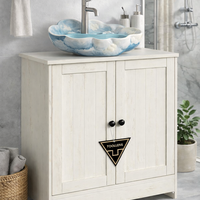 SONGMICS Masca baie pentru chiuveta, suport lavoar, raft reglabil, stil rustic modern, 60x30x61 cm, alb rustic