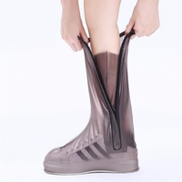 Protectie Incaltaminte pentru Ploaie si Noroi, Flippy, Impermeabila, Talpa Antiderapanta, cu Fermoar si Capsa, Inaltime 40 cm, Marime M 36-37, Maro