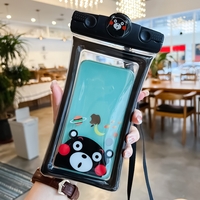 Husa subacvatica Mascot Waterproof Flippy, Snowproof, Universala, cu Snur, pentru telefon sau documente, Bear, Negru
