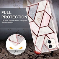 Husa protectie pentru Samsung A71 Soft IMD TPU Marble Geometric Alb