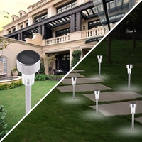 Set 10 Lampi Solare Led pentru Gradina, Flippy, 5.5 x 36.5 cm, Buton On-Off, Lumina Alb Rece, Argintiu