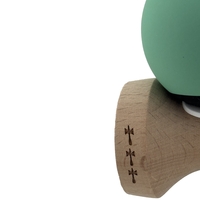 Kendama X Originala, Profesionala, Flippy, Rubber Grip, Cupe Mari KING SIZE V3, Gaura in Baza, Rulment Metalic, din lemn 18 cm, Ata 62/65 cm, Bicolor Turcoaz/Albastru inchis