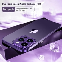 Husa Metalica Edgeless Compatibila cu iPhone 16 Pro, Vafy, Protectie pentru Colturi si Camera, Aliaj Aluminiu, Antisoc, Antizgariere, Mov
