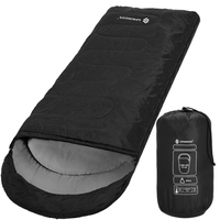 Sac de dormit tip mumie, cu geanta de transport, 210x73cm, 8-20grade, culoare negru