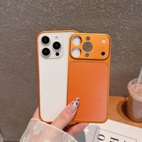 Carcasa Metalica, Vafy, Compatibila Apple iPhone 15 Pro, Creeaza Aspect de iPhone 17 Pro, Unibody Mat, Rezistenta la Zgarieturi, Portocaliu