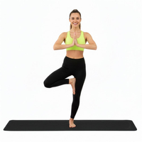Saltea fitness antiderapanta din NBR, 183x61x1 cm, cu curea transport, negru