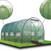 Sera de gradina, tip tunel cu cadru metalic, 300x600cm, verde, 18 mp