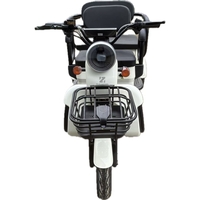Triciclu Electric V6, Saige, Fara Permis, cu Doua Locuri, Motor 1800W, Baterie 72V24Ah, Autonomie 60km, 220x88x105 cm, Viteza Maxima 25km/h, Alb