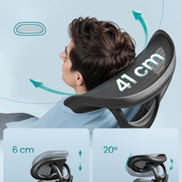 SONGMICS Scaun de birou ergonomic reglabil cu suport lombar si tetiera, maxim 120 kg, 70x70x125 cm, negru
