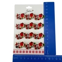 Set 12 Brose Martisor pentru Copii, Jolie, Model Buburuza pe Flori, Rosu