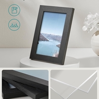 SONGMICS set rame foto 10 buc, 28x24 / 21x16 / 18x13 cm, negru, montaj perete sau birou, MDF si plastic