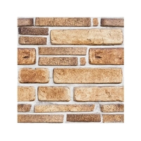 Set 10 Placi Tapet 3D, Vafy, 30 x 30 cm, din PVC, Tip Piatra, Suprafata acoperita 0.9 mp, Autoadeziv, Bej