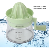 Storcator de Citrice Manual, Flippy, Rezistente, Usor de Folosit si Depozitat, Durabil, Calitativ, 16.5x13cm, Transparent/ Verde