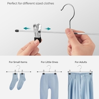SONGMICS Set de 20 de umerase pantaloni din metal, cu cleme reglabile, carlige rotative 360°, 31 cm, argintiu