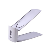 Suport pentru Pantofi, Flippy, din Plastic, Reglabil, 2 Niveluri, 27 x 10 x 20 cm, Alb