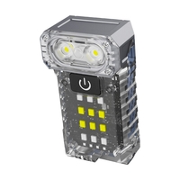 Lanterna UV LED Portabila, Vafy, Incarcare USB Tip C, Raza 50 m, 5W, 3 Culori de Lumina, 1200 mAh, 8 x 2 x 4.2 cm, Transparent Fluorescent