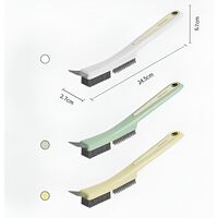 Perie de Sarma pentru Bucatarie, Flippy, din Doua Bucati, Maner Lung cu Gaura de Prindere, Peri din Otel, Anti-Reziduu, Anti-Murdarie, 24.5x2.7x6.7cm, Galben