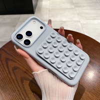 Husa din Silicon pentru iPhone 17 Air, Vafy, Carcasa de Protectie cu Ventuze, din Cauciuc Moale Rezistenta la Socuri, Gri