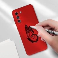 Husa protectie Vafy pentru Samsung S21 FE Liquid Silicone Rosu