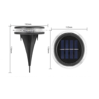 Lampa solara LED Set 4 Bucati, Flippy, Tip Spot pentru Gradina, 8 LED-uri, ABS si Policarbonat, Baterie 1.2V, 600mah, 12 x 13.5 cm, Lumina Alba Cald, Negru/Auriu