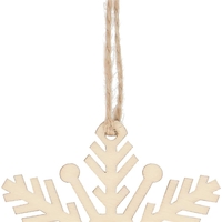 Decoratiune brad fulg de zapada din lemn, set 6 bucati, maro
