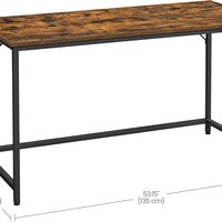 VASAGLE Birou calculator cu cadru metalic si blat PAL, stil industrial, 135x60x76 cm, maro rustic