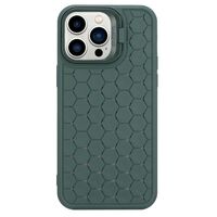 Husa de Protectie TPU, Vafy, pentru Apple iPhone 15 Plus, 3D Cube, cu Inel, Protectie Camera, Antisoc, Antizgariere, Antialunecare, Acoperire Completa, Verde