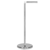 Suport hartie igienica 2 in 1 cu tija mobila, 68.5cm, argintiu