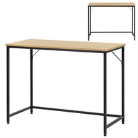 Birou cu blat MDF si cadru metalic, 100x50x76 cm, maro deschis