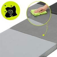Saltea fitness pliabila 3 segmente, PVC si spuma EPE, 180x60x6 cm, negru si gri