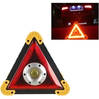 Triunghi Multifunctional de Avertizare, Vafy, Lanterna LED, Impermeabil IP65, 800 lm, 2 x AA, Functie Incarcare Telefon, USB si Micro USB, COB 33, Portocaliu