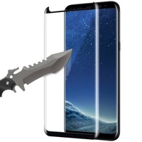 Folie Sticla Securizata Curbata, Flippy, compatibila cu Samsung Galaxy S8, Full Glue, 4D/5D Negru