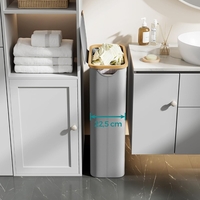SONGMICS Cos rufe slim pentru spatii inguste, sac detasabil, 65 litri, 42x23x71 cm, gri