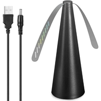 Ventilator Exterior, Vafy, Repelent pentru Muste/Tantari, Cablu USB, Slot Baterii, 9 x 9 x 20 cm, Negru