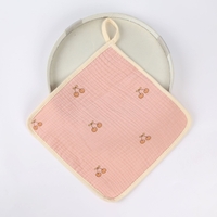 Prosop Absorbant, Flippy, din Bumbac, 25 x 25 cm, Model Cirese, cu Agatatoare, Roz