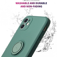 Husa protectie Vafy compatibila cu Samsung A32 4G Liquid Silicone Ring cu suport rotativ Verde