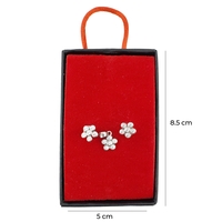 Set Bijuterii Dama Argint 925, Jolie, Cercei cu Pandativ, Model Floricele Rotunde cu Pietre Albe, 1.69 g, Argintiu