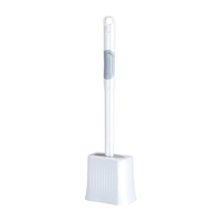 Perie de Toaleta, Flippy, cu Recipient pentru Lichid, perie din TPR, Montare fara Perfoare, 12 x 6.5 x 40 cm, Alb