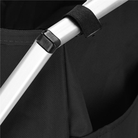 Cos de rufe cu 3 compartimente, cadru aluminiu, 68x40x60cm, 146 litri, negru