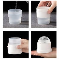 Forma pentru Gheata, Vafy, Sfera XL 6 cm, Silicon Alimentar Premium, Reutilizabila, Topire Lenta pentru Whiskey si Cocktail, Design Stackable, Alb