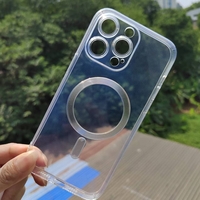 Husa protectie Vafy pentru iPhone 13 Pro Mag Safe, 2 in 1 incarcare si magnet, Silicone, Transparenta