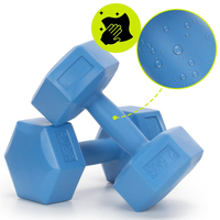 Set gantere hex 2x2,5 kg, bitum cu invelis rezistent PP, albastru