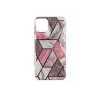 Husa protectie Vafy compatibila cu Apple iPhone 12 Pro Max Soft IMD TPU Marble Geometric Alb