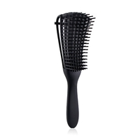 Perie Flexibila, Flippy, pentru Descurcat Par Cret/Umed si Uscat, 8 Brate Mobile, din TPE, 24.5 x 4.5 x 2 cm, Negru