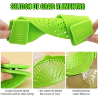 Strecurator Filtru pentru Vase, Vafy, din Silicon Rezistent la Temperaturi Inalte, Universal, Paste, Legume, Fructe, 23x12.5x6.7 cm Verde