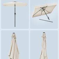 SONGMICS Umbrela de gradina cu manivela, 200x150 cm, UPF 50+, inclinare 30°, structura metalica, bej
